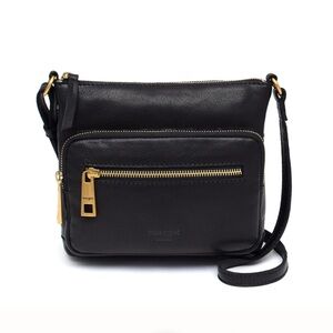 Margot Leather Peyton Crossbody in Black